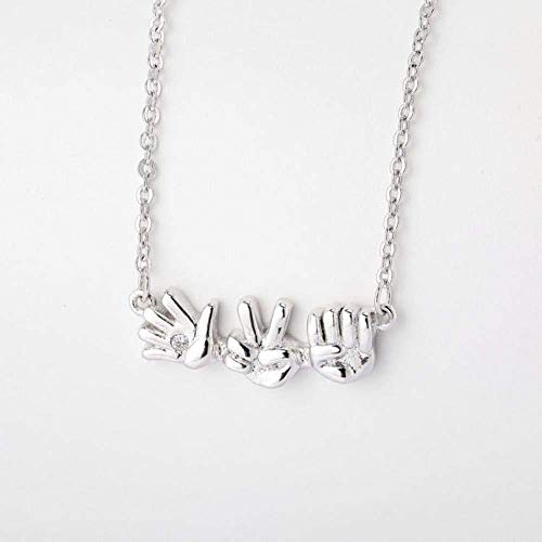 pengyongj Collar Joyas Regalos para Esposa Mamá Y Novia Collar Nupcial Joyas De Dama De Honor Joyas De Cumpleaños Regalo Año Regalo-Piedra-Papel-Tijera