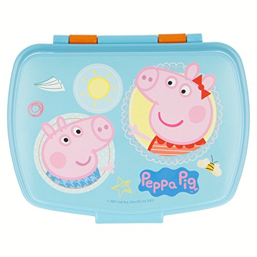 Peppa Pig 2054 Sandwichera Restangular Multicolor Core; Producto de plástico; Libre BPA; Dimensiones Interiores 16,5x11,5x5,5 cm