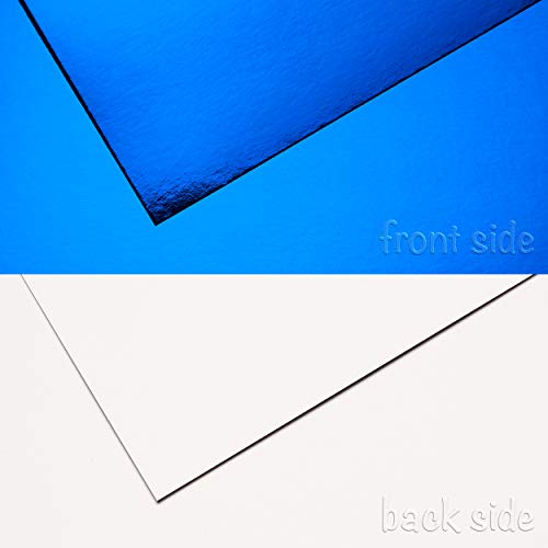 perfect ideaz 50 hojas cartulinas metalizadas de colores DIN A4, papel metalizado para manualidades, pliegos en 6 colores, 250 g/m², cartulina para hacer manualidades, set de hojas de colores