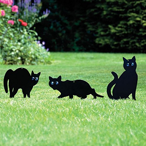 PestExpel Paquete de 3 Gato De Metal (Pájaro, Animal,Fox, Plaga) Espantapájaros, Ahuyentador, Roedor, Detergente Jardín