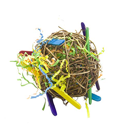 Pet Online Juguete Interactivo Loro Hierba ratán Papel Seda Pelota pájaro
