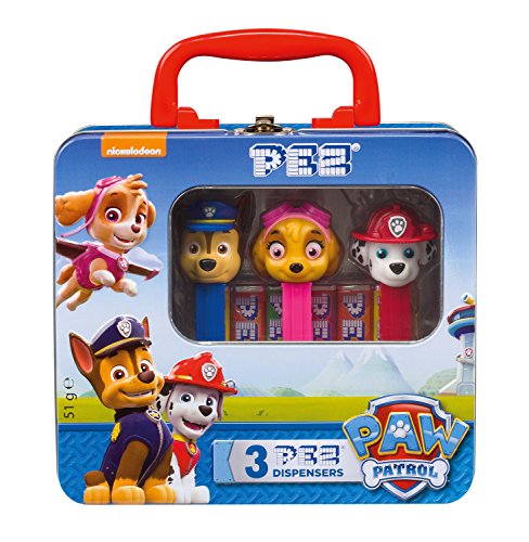PEZ Maletitas de metal Paw Patrol(3 PEZ dispensadors + 6 PEZ caramelos)