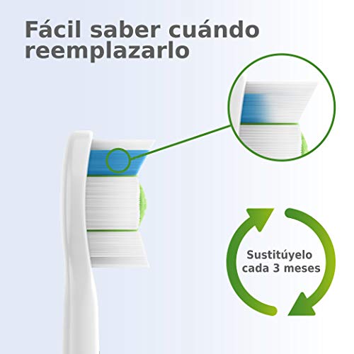 Philips HX6064/10 - Pack con 4 cabezales Optimal White para cepillos Sonicare, color blanco