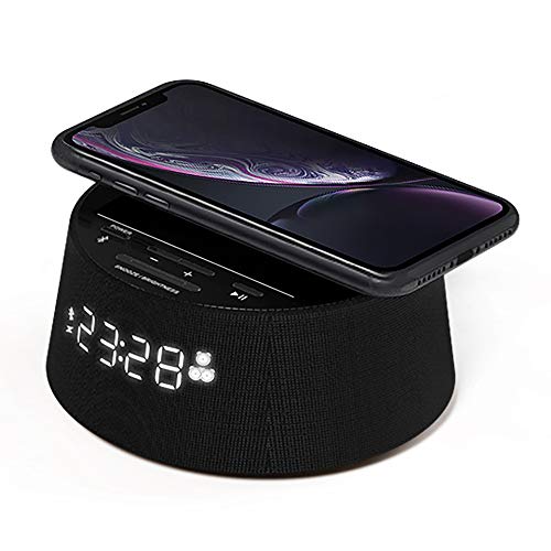 Philips Reloj Despertador Digital PR702/12 con Cargador inalámbrico (Cargador inalámbrico, Temporizador de Reposo, Alarma) Negro