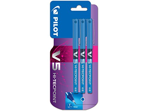 Pilot V5 Needlepoint - Rotulador de tinta líquida (3 unidades), color azul