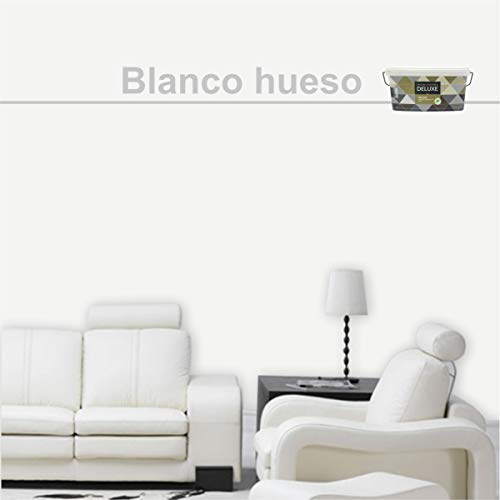 PINTURA DE PAREDES PROFESIONAL, 1ª CALIDAD. Totalmente Lavable, Pintura Ecológica, Pintura Plástica Supercubriente, Acabado Mate. No Salpica. Pintura Blanca, Pintura de Colores. (6 KG, Blanco hueso)