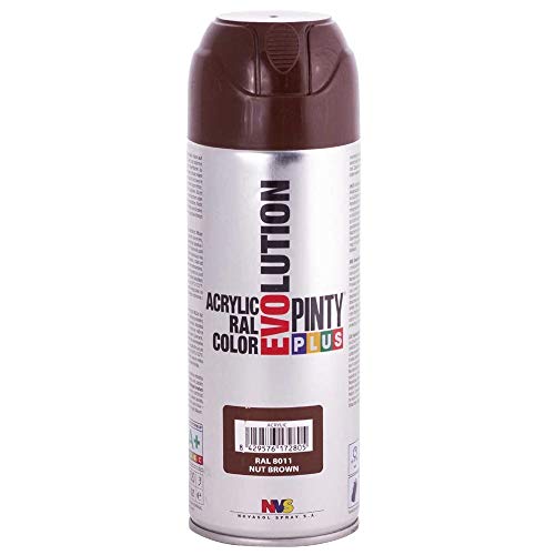 PINTYPLUS EVOLUTION Pintura Spray Acrílica Brillo 520cc Nut Brown, Marrón Ral 8011, Estándar