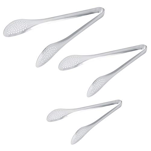 Pinzas de cocina plateadas fáciles de limpiar duraderas de 3 piezas, pinzas multifunción para barbacoa, utensilio de cocina para cocinar carne para barbacoa