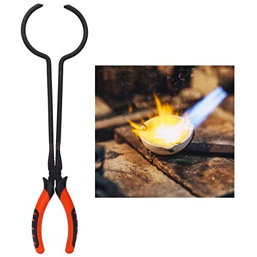 Pinzas de crisol, acero Pinza de crisol Pinza de soporte de horno de fusión de oro, Pinza de soporte de horno de fusión de oro para la fundición de metales preciosos Herramienta para hacer joyas