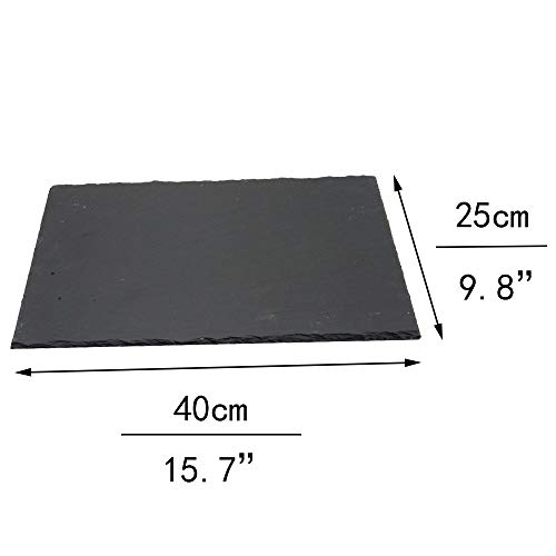 Pizarra para queso, bandeja de piedra sólida, tabla para servir queso y carne para el hogar, restaurante, cafetería, negro, 40x25x1cm
