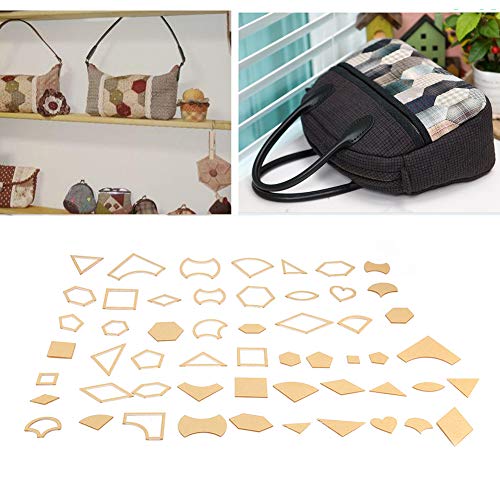 Plantilla de acrílico 54PCS, conjunto de molde de plantilla de acrílico transparente Herramienta de costura de acolchado artesanal de cuero DIY