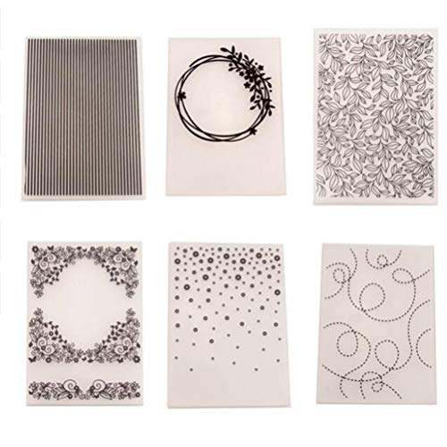 Plantilla de plástico transparente con 6 diseños de flores para decoración de álbumes de fotos, tarjetas, manualidades, bricolaje, repujado, plantilla, fondant, decoración de tartas, molde d