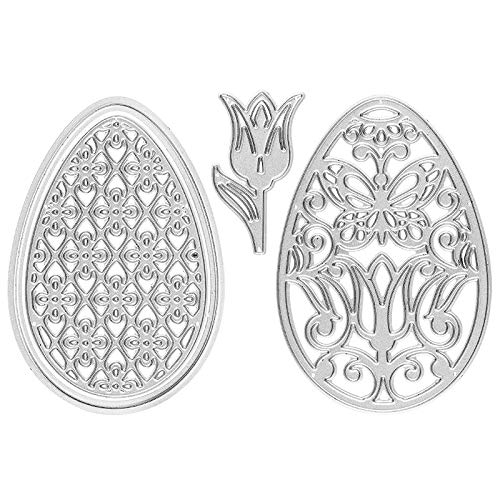Plantillas para troquelar huevos de Pascua, 4 unidades, aptas para máquinas de perforación comunes.