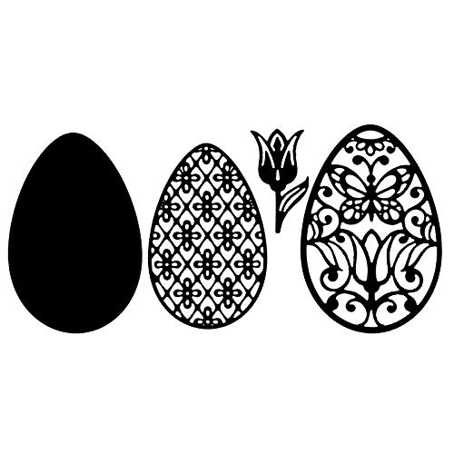 Plantillas para troquelar huevos de Pascua, 4 unidades, aptas para máquinas de perforación comunes.