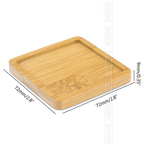 Platos redondos de bambú de madera Tazones cuadrados for suculentas Ollas Bandejas Base Stander Decoración de jardín Decoración del hogar Artesanías 12 tipos Venta ( Color : Dark Khaki , Size : 5pc )