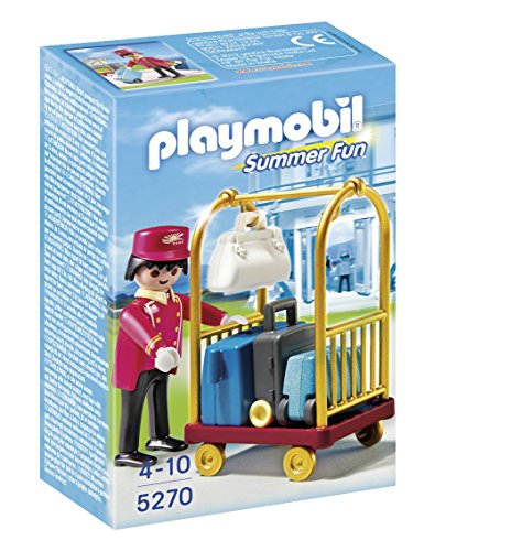 PLAYMOBIL Hotel - Portero con Carro de Equipaje, Set de Juego , 10 x 5 x 15 cm, (5270)