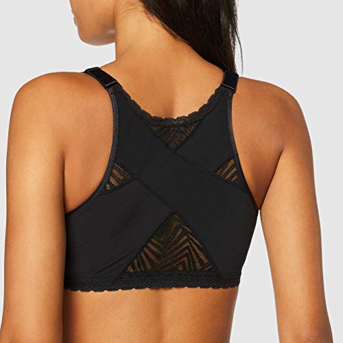 Playtex Soutien-Gorge Emboitant Sans Armature Ideal Posture Sujetador sin Aros, Negro (Noir 001), 100D para Mujer
