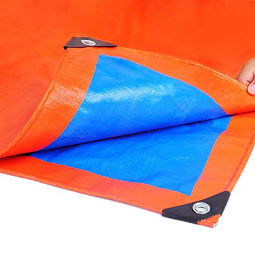 Polietileno Lona Cuchillo Raspador Paño Fuerte Impermeable Protector Solar para la Familia Poncho Afuera Camping Camping Deporte Senderismo Carpas Lonas Espesar 180 g / m2 Naranja + Azul