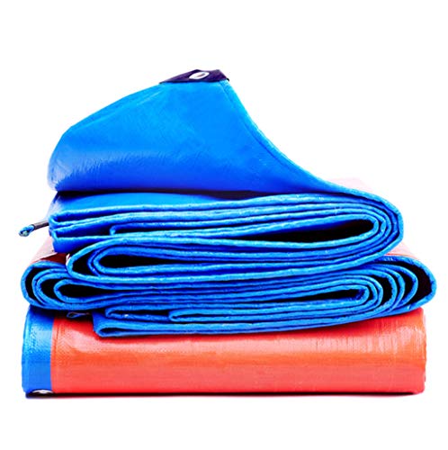 Polietileno Lona Cuchillo Raspador Paño Fuerte Impermeable Protector Solar para la Familia Poncho Afuera Camping Camping Deporte Senderismo Carpas Lonas Espesar 180 g / m2 Naranja + Azul