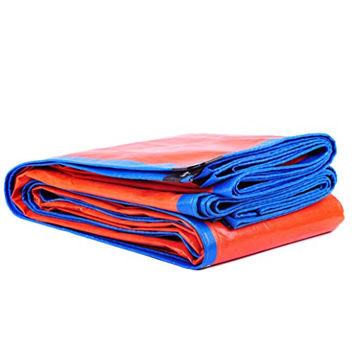 Polietileno Lona Cuchillo Raspador Paño Fuerte Impermeable Protector Solar para la Familia Poncho Afuera Camping Camping Deporte Senderismo Carpas Lonas Espesar 180 g / m2 Naranja + Azul