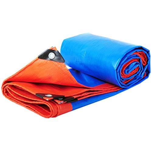 Polietileno Lona Cuchillo Raspador Paño Fuerte Impermeable Protector Solar para la Familia Poncho Afuera Camping Camping Deporte Senderismo Carpas Lonas Espesar 180 g / m2 Naranja + Azul
