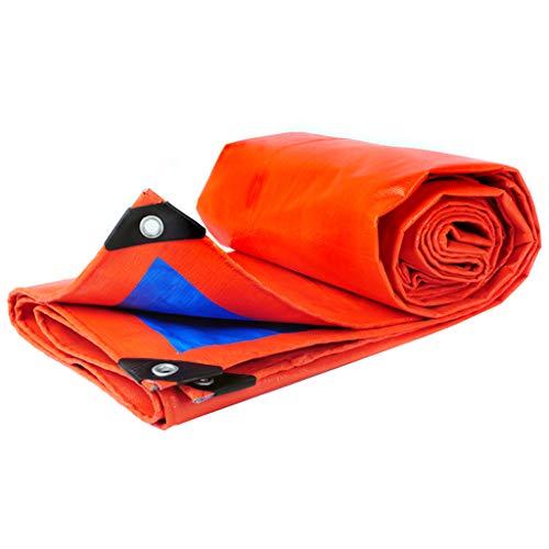 Polietileno Lona Cuchillo Raspador Paño Fuerte Impermeable Protector Solar para la Familia Poncho Afuera Camping Camping Deporte Senderismo Carpas Lonas Espesar 180 g / m2 Naranja + Azul