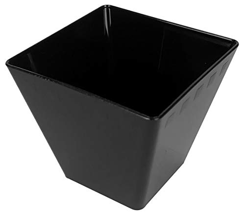 POLOPLAST 50 Vasos Individuales Negros de 58 CC Cuadrados para postres, postres, postres y Alimentos semifríos