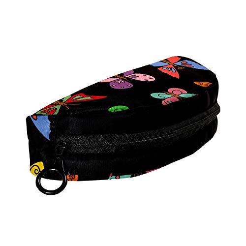 Portalápices semicirculares Estuche de papelería con cremallera, bolsa de maquillaje de viaje organizador de almacenamiento para niños y niñas, adolescentes, escuela, Clorful Butterfly