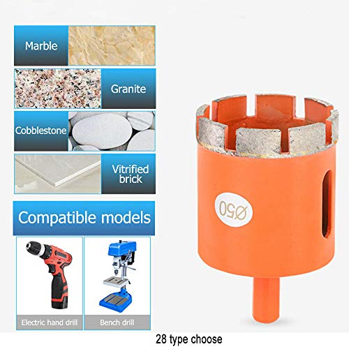 Powertool - Broca para sierra perforadora de diamantes, para porcelana, granito, mármol, cerámica, azulejos, pizarra, terrazzo, naranja