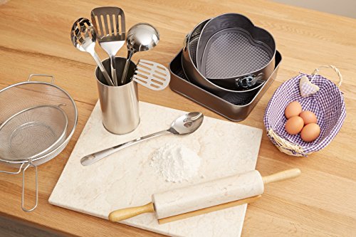 Premier Housewares - Cesta de Mimbre Ovalada (Forro a Cuadros)