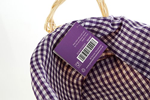 Premier Housewares - Cesta de Mimbre Ovalada (Forro a Cuadros)