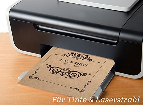 Premium Papel de Estraza DIN A4 de 180 g – 21 x 29,7 cm - Papel de manualidades, cartón natural, hojas de cartón, papel de cartón vintage para boda, regalos y etiquetas (50 hojas)