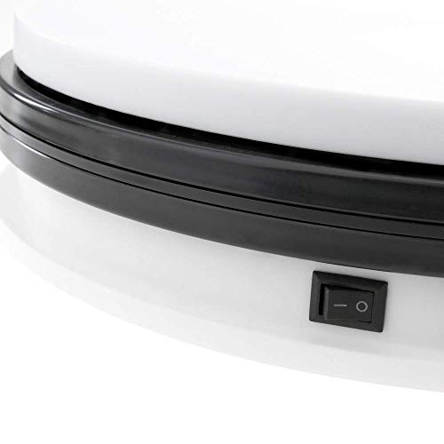 PrimeMatik - Base giratoria eléctrica de 35 cm. Plataforma Rotatoria de Color Blanco