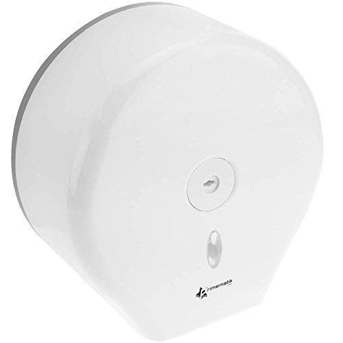 PrimeMatik - Dispensador de Papel higiénico. Portarrollos Industrial Blanco para baño
