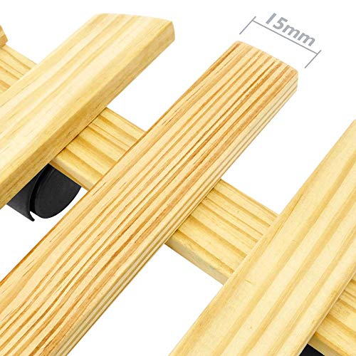 PrimeMatik - Plataforma Redonda de Madera con Ruedas 30 cm