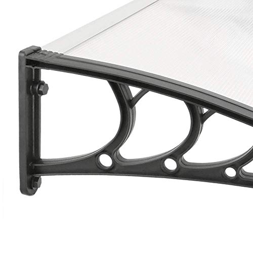 PrimeMatik - Tejadillo de protección 200x90cm Marquesina para Puertas y Ventanas Negro