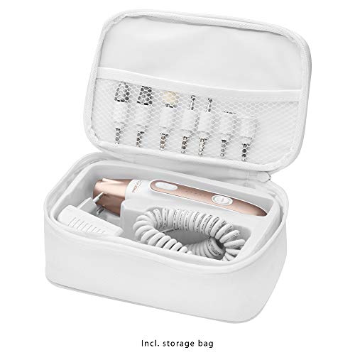 ProfiCare MPS 3004 - Set de manicura pedicura semi-profesional, 5000 rpm, 5 velocidades, 7 accesorios intercambiables, blanco