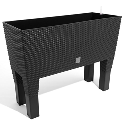 Prosperplast Jardinera Rato con riego 80x33x65 antracitae, Negro