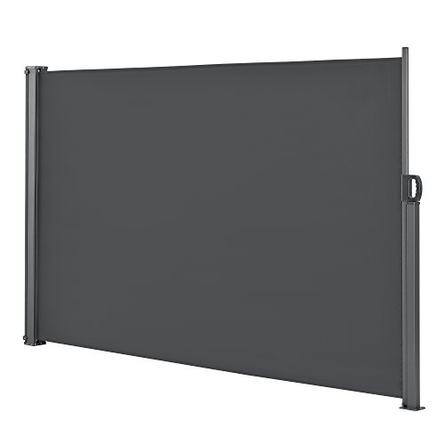 [pro.tec] Toldo Lateral tamaños - Exterior - contra Viento, Sol y visión - Gris - 160 x 300cm