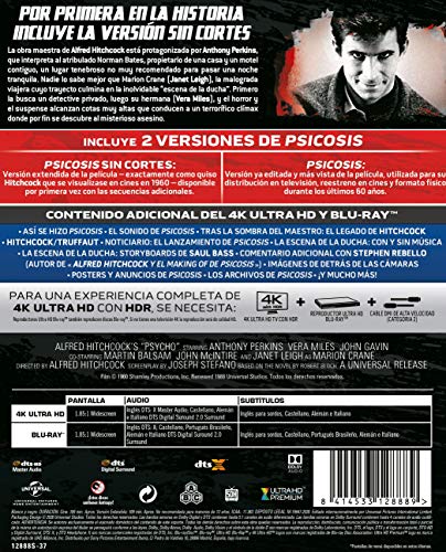 Psicosis - (ED. 60 Aniversario Remasterizada) (4K UHD + BD) (Ed Especial Metálica) [Blu-ray]
