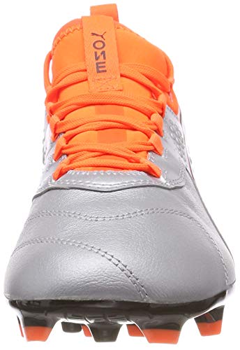 Puma One 3 LTH AG, Zapatillas de Fútbol para Hombre, Plateado Silver-Shocking Orange Black 01, 44.5 EU