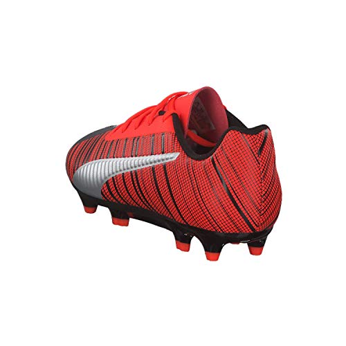 PUMA One 5.4 FG/AG Jr, Botas de fútbol Unisex Niños, Black-Nrgy Red Aged Silver, 37.5 EU