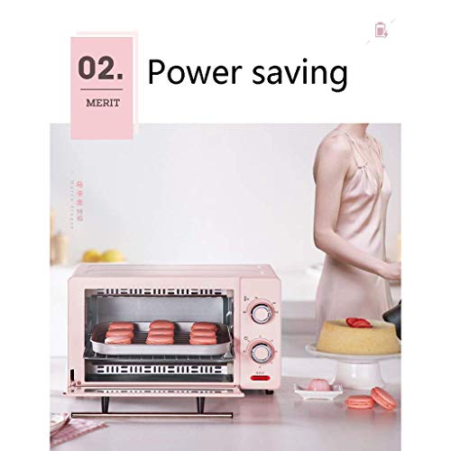 Qinmo Horno eléctrico, 1000W multifunción Hogar Mini Horno eléctrico 11L Temperatura controlable 100-230 □ y 60 minutos inteligente Cake Box temporizador panificadora templado Puerta de cristal con ac