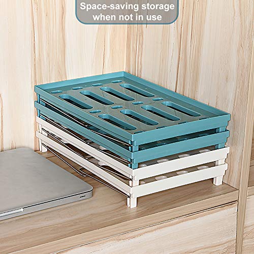 Qisiewell Estante de Cocina Estante apilable Gris Estante de Armario de Cocina Plegable Organizador de Cocina para Platos y Suministros para Platos, latas y Especias