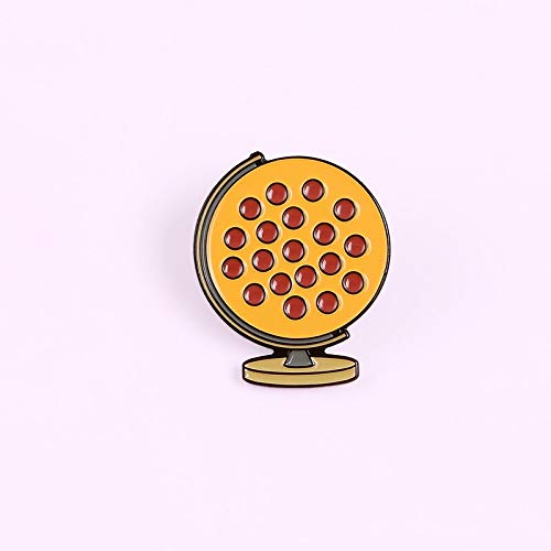 QISKAII Delicioso Frijol Rojo Pizza Globo Esmalte Pin Viaje geografía Equipo de Turismo Mochila de Mezclilla Insignia joyería Broche Regalo