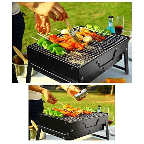 QMKJ Engrosado Parrilla Plegable portátil Parrillas al Aire Libre hogar carbón de leña Horno Fumador Barbacoa Camping al Aire Libre jardín Parrilla Barbacoa utensilio