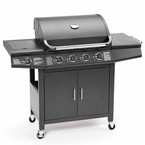 Quemador de gas FirePlus 4+1 para parrilla y barbacoa,incluye quemador lateral, 61 x 42 cm