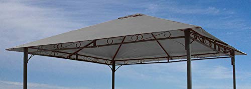 QUICK STAR Techo de repuesto para Gazebo de jardín 3x3m Gris