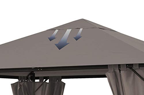 QUICK STAR Techo de repuesto para Gazebo de jardín 3x3m Gris-beige