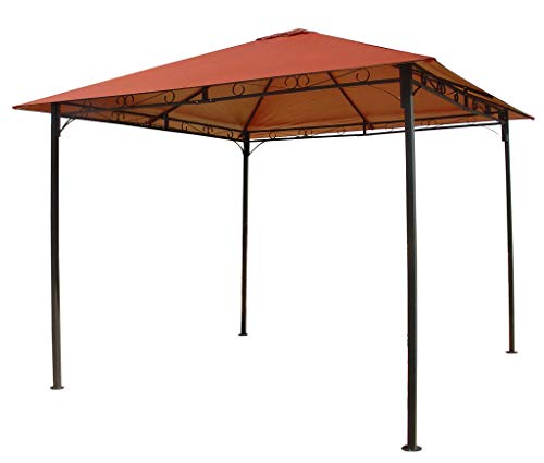 QUICK STAR Techo de repuesto para Gazebo de jardín 3x3m Naranja-rojo